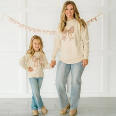Gingham Printed Tulle Bow Clip Set