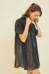 MINERAL-WASHED DRESS WITH HOODIE