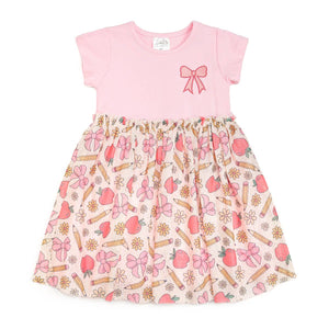 Back To School Cutie Patch Short Sleeve Tutu Dress