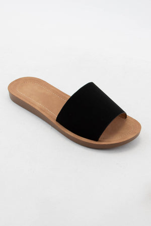 EFRON COMFORTABLE FLEXIBLE SOLE SLIDE SANDAL: BLACK