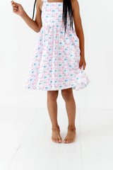 Rosita Dress in Patriotic Flags| Pocket Twirl Dress