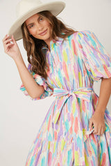 Poplin Puff Sleeve Maxi Shirt Dress