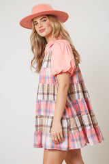 Flannel Plaid Shirt Dress