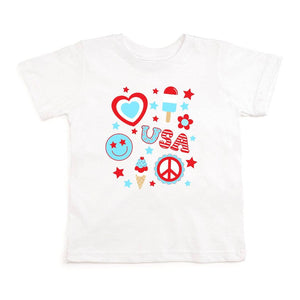 4th Of July Doodle Short Sleeve T-Shirt