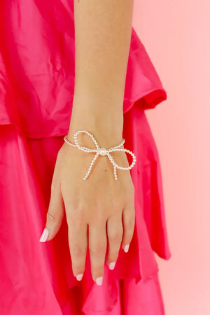 Silver Bow Bracelet : Extended 7.25 inch