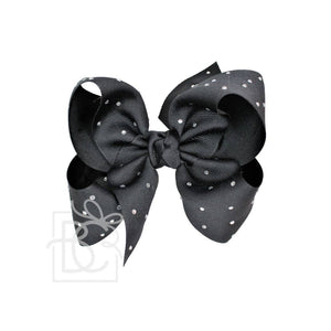 RHINESTONES GROSGRAIN BOW ON ALLIGATOR CLIP