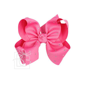 RHINESTONES GROSGRAIN BOW ON ALLIGATOR CLIP