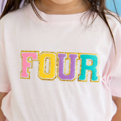 Fourth Birthday Patch Short Sleeve T-Shirt-4T