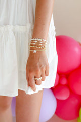 Coastal Pearl Bracelet in Gold: Extended 7.25 inch