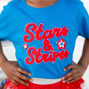 Stars and Stripes Patch Short Sleeve T-Shirt - Kids Tee
