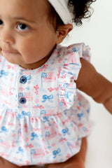 Betsy Romper in Patriotic Flags