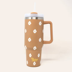 40oz Take Me Everywhere Tumbler - Dancing Daisy Sandstone