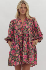 PINK FLORAL MULTI DRESS