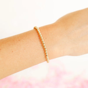 4MM Gold Beaded Bracelet: Standard 6.75 inch