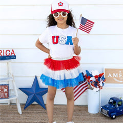 Patriotic Petal Tutu - Dress Up Skirt - Kids 4th of July