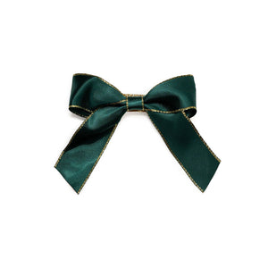 Emerald Coquette Christmas Bow Clip - Kids Holiday Hair Clip