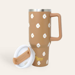 40oz Take Me Everywhere Tumbler - Dancing Daisy Sandstone