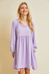 FLOWY FLARE BABYDOLL DRESS WITH POCKETS