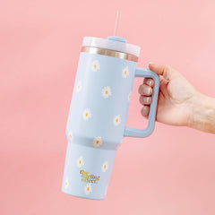 40oz Take Me Everywhere Tumbler - Dancing Daisy Blue