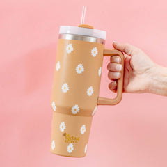 40oz Take Me Everywhere Tumbler - Dancing Daisy Sandstone