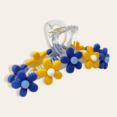 Daisy Claw Clip - Navy Yellow