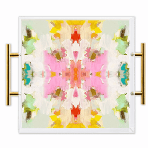 Giverny (Laura Park Designs) Acrylic Tray With Gold Handles