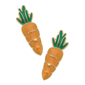 Carrot Enamel Stud Earrings