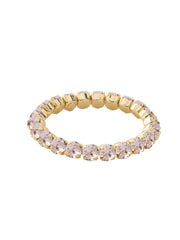 Light Pink Crystal and 10K Gold Stretch Bracelet: Pink