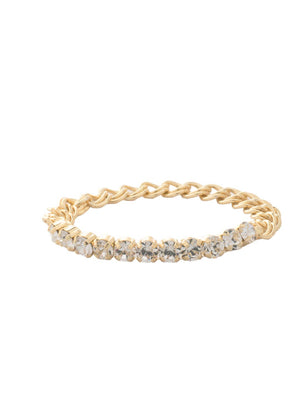 Mini Crystal and Chain Stretch Bracelet -Clear