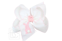 EMBROIDERED EASTER CROCHET EDGE BOWS: 4.5" Large