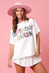 'Birthday Queen' Sequin Top
