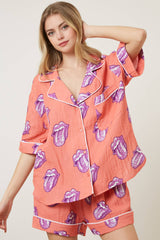 Rolling Stone Print Pajama Set