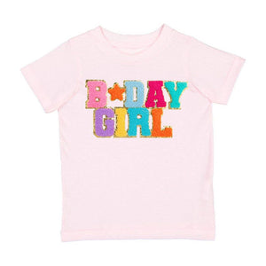 Birthday Girl Patch T-Shirt - Kids Short Sleeve Shirt